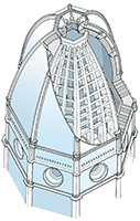 Kuppel v. Santa Maria del Fiore, moderne Axonometrie